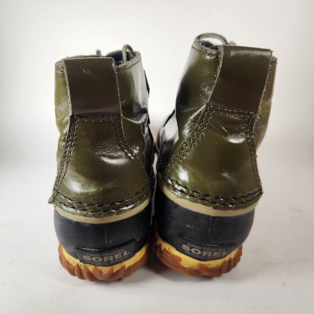 SOREL Women's Out N About Rain Boot Size 7.5 Green Waterproof Leather Shoe - Picture 9 of 11